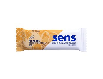 Pleasure Protein tyčinka s cvrčkovým proteínom - Tmavá čokoláda & Pomaranč 40g SENS Pleasure Protein tyčinka s cvrčkovým proteínom - Tmavá čokoláda & Pomaranč 40g SENS