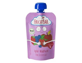 Ovocné pyré jablko lesné ovocie bio FruchtBar 100g Ovocné pyré jablko lesné ovocie bio FruchtBar 100g