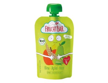 Ovocné pyré hruška jablko proso bio FruchtBar 100g Ovocné pyré hruška jablko proso bio FruchtBar 100g