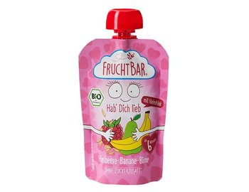 Ovocné pyré Milujem Ťa (banán hruška malina ovos) bio 100g Ovocné pyré Milujem Ťa (banán hruška malina ovos) bio 100g