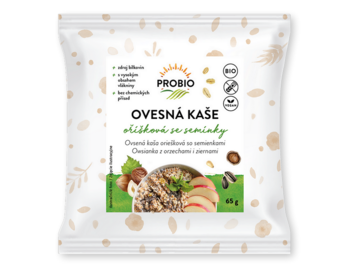 Bezlepková ovsená kaša oriešková so semienkami bio PROBIO 65g Bezlepková ovsená kaša oriešková so semienkami bio PROBIO 65g