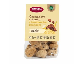 Čokoládové sušienky s banánovým prachom bio Biopekárna Zemanka 100g Čokoládové sušienky s banánovým prachom bio Biopekárna Zemanka 100g