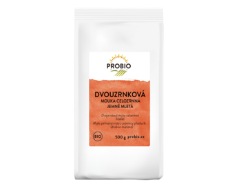 Dvojzrnková múka celozrnná jemne mletá bio PROBIO 500g Dvojzrnková múka celozrnná jemne mletá bio PROBIO 500g