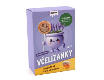 Včelízanky - levanduľové lízanky 10ks x 6g BEELOL Včelízanky - levanduľové lízanky 10ks x 6g BEELOL