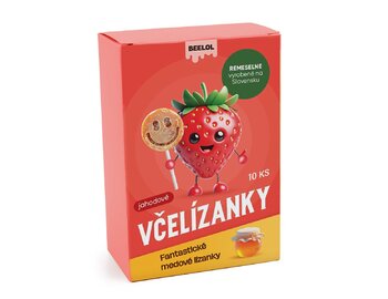 Včelízanky - jahodové lízanky 10ks x 6g BEELOL Včelízanky - jahodové lízanky 10ks x 6g BEELOL