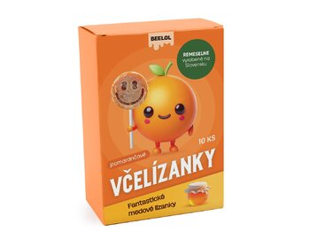 Včelízanky - pomarančové lízanky 10ks x 6g BEELOL Včelízanky - pomarančové lízanky 10ks x 6g BEELOL