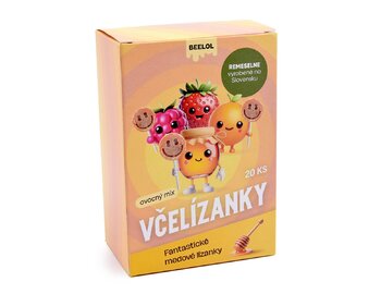 Včelízanky - ovocné lízanky mix 20ks x 6g BEELOL Včelízanky - ovocné lízanky mix 20ks x 6g BEELOL