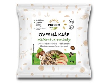 Ovsená kaša oriešková so semienkami bio PROBIO 65g Ovsená kaša oriešková so semienkami bio PROBIO 65g