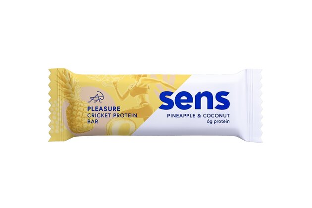 SENS Pleasure Protein tyčinka s cvrčkovým proteínom - Ananás & Kokos