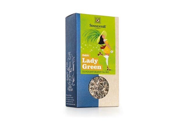 Svieža Lady Green Sonnentor 90g BIO, ochutený zelený čaj 