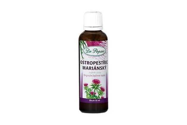 Bylinné kvapky Ostropestrec mariánsky Dr. Popov 50ml   