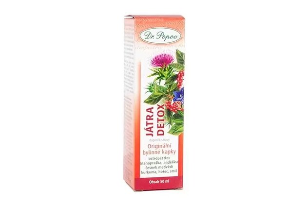 Bylinné kvapky Pečeň detox Dr. Popov 50ml    