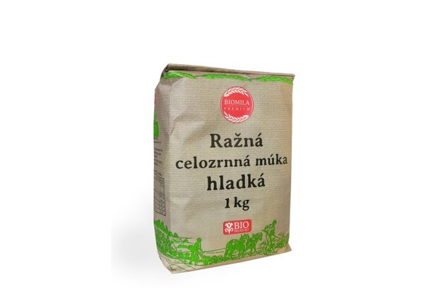 BIOMILA Ražná celozrnná múka hladká BIO 1kg