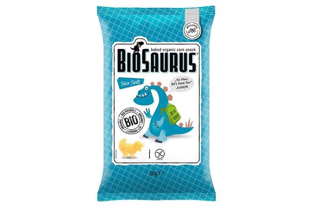 BIOSAURUS JUNIOR Kukuričné chrumky s morskou soľou bio 50g