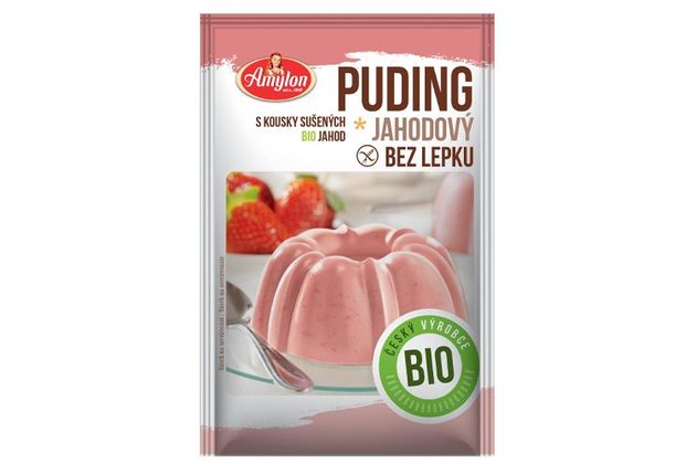 Puding jahodový bez lepku bio AMYLON 40g