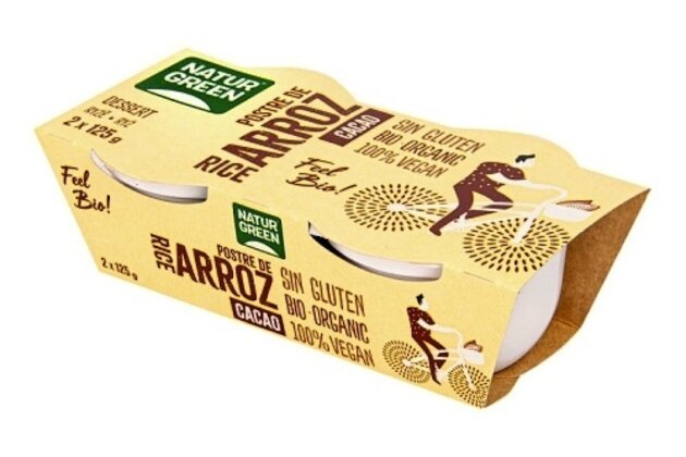 Ryžový dezert kakaový bio NaturGreen 2 x 125 g