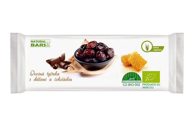 Ovsená tyčinka s datľami a čokoládou Natural Bars bio 40g