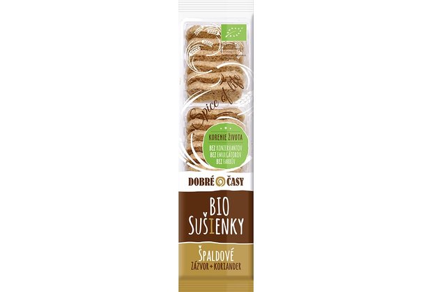 Špaldové sušienky Dobré časy Zázvor-Koriander bio 100g
